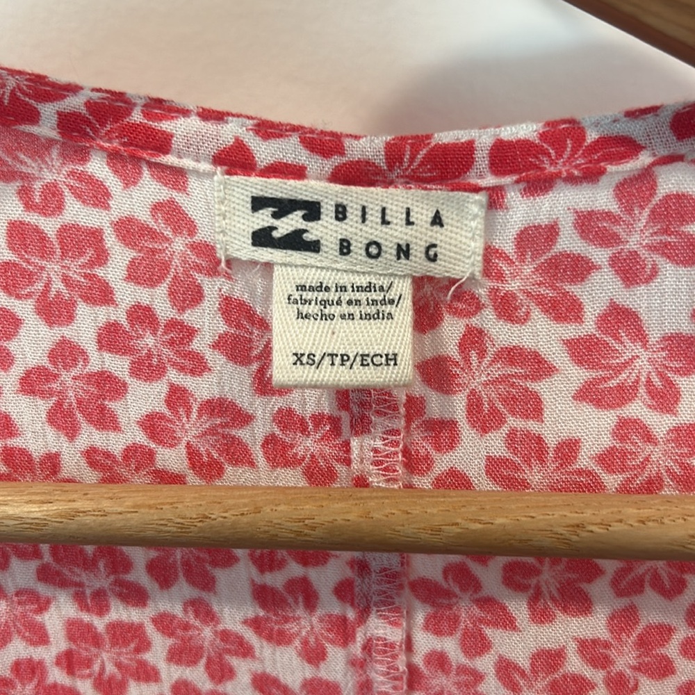 Billabong All For You Red Floral Wrap Dress - Picture 5 of 15